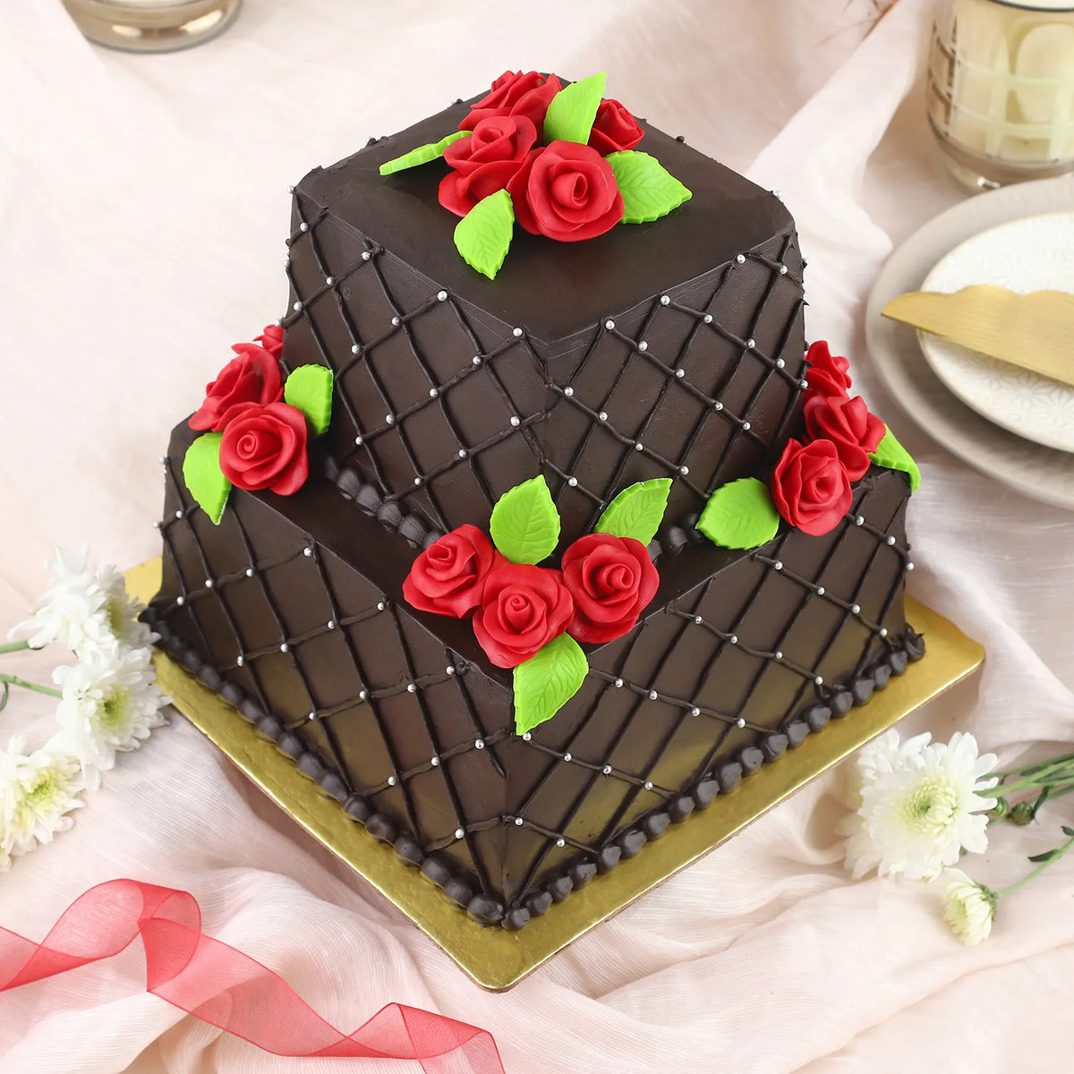 Rose N Truffle 2 Tier Cake