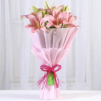 Admirable Pink Asiatic Lilies Bunch