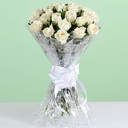 24 White Roses Bouquet