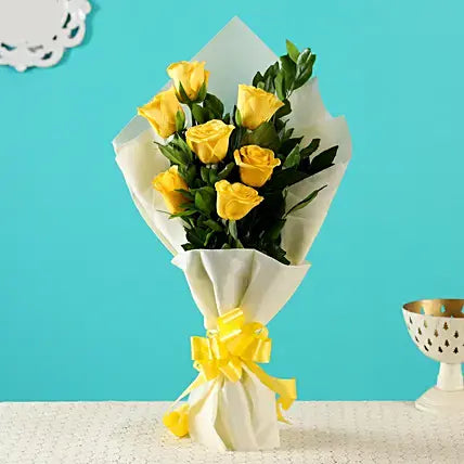 Serene 6 Yellow Roses Bunch