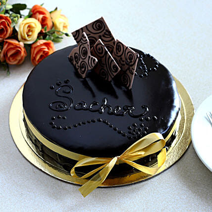 Decorated Chocolate Truffle Cake