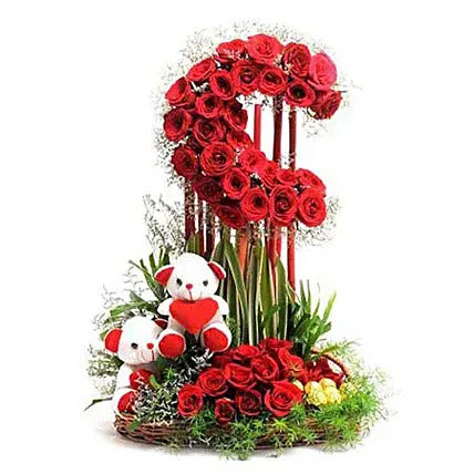 Red Roses Moon Arrangement