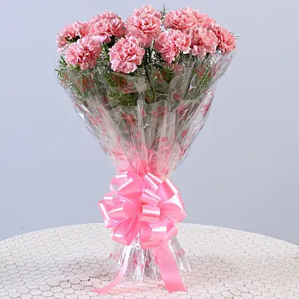 Ravishing 12 Light Pink Carnations Bouquet