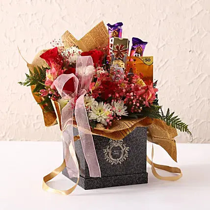 Chocolates & Mixed Flowers