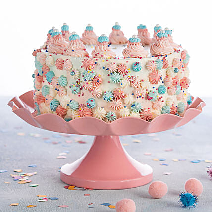 Peachy Vanilla Cream Cake