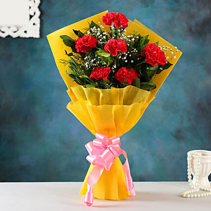 Enchanted 6 Pink Carnations Bunch