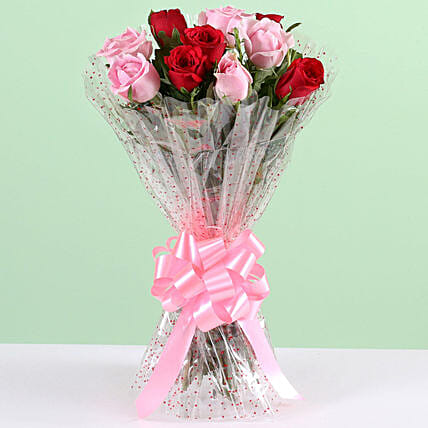 Classy Pink & Red Roses Bouquet