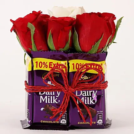 Delightful Dairy Milk & Roses Arrangement