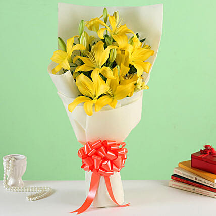Yellow Asiatic Lilies Bouquet