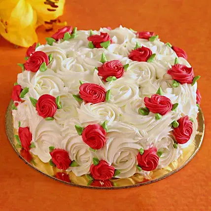 White & Red Roses Designer Chocolate Cake