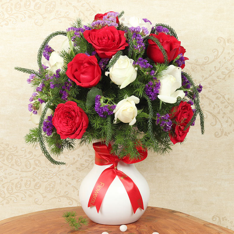 Exotic Roses In A Vase