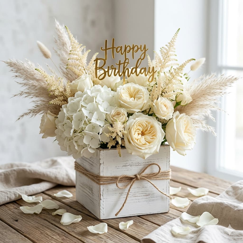 Vanilla White Chocolate Cake Rustic Floral Design
