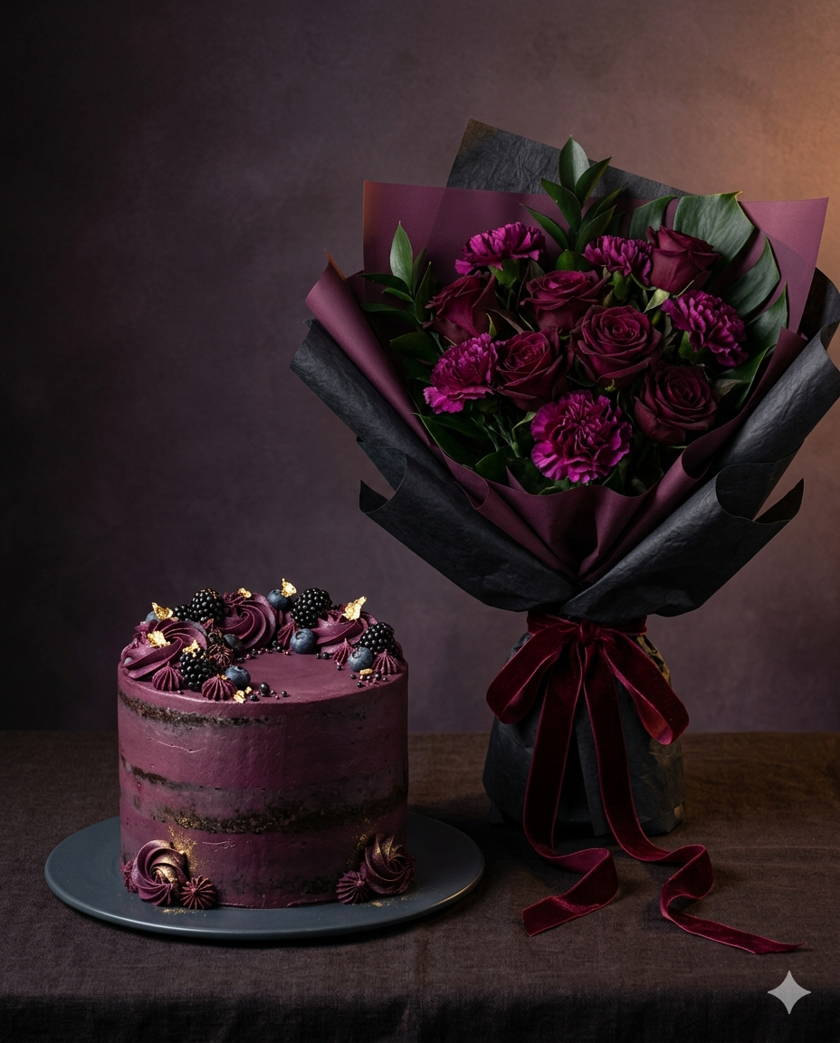 Golden Anniversary Bouquet & Lemon Cake Gift