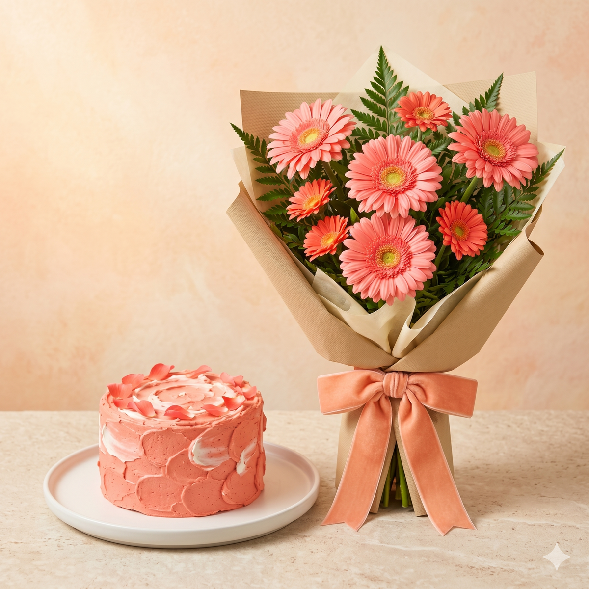 Pink Gerbera Daisy Bouquet and Birthday Flowers