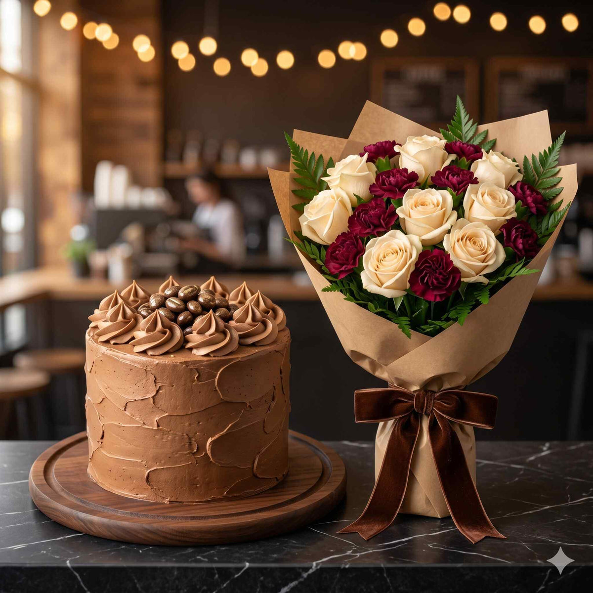 Chocolate Truffle Cake with Roasted Toppings