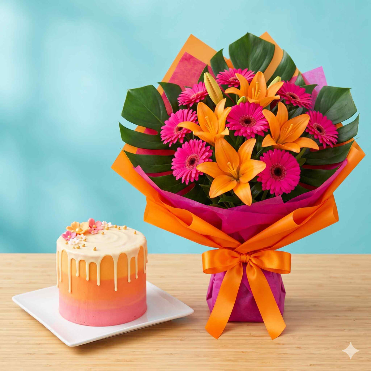 Vanilla Butterscotch Ombre Cake with Drip