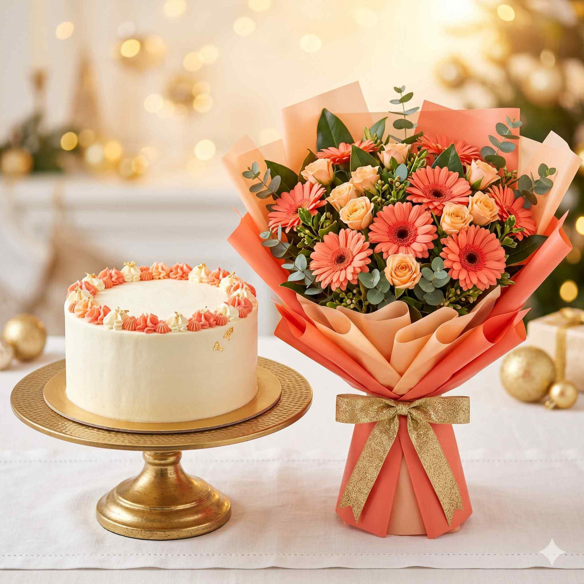 Red Velvet Gold Leaf Cake
