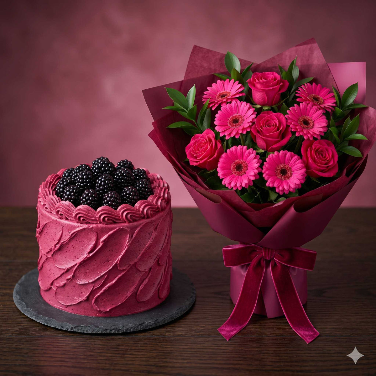 Blackberry Chocolate Berry Pink Cake