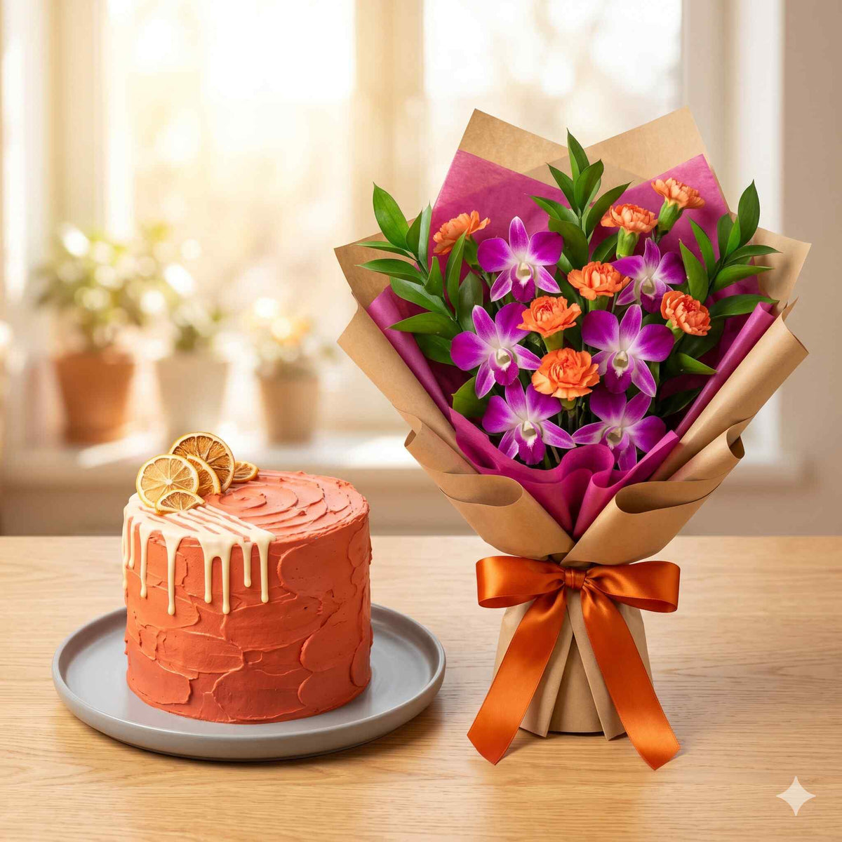 Zesty Orange Velvet Drip Cake