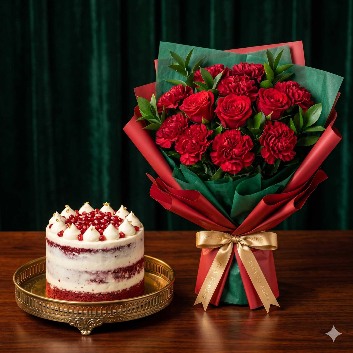 Red Velvet Semi-Naked Pomegranate Cake